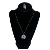 Sterling Marked Chain with palm tree penant, 4.68