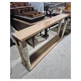 Rustic Wood Console Table With Distressed Painted