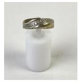 Shane Co 14k Stamped band with clear stones 6.07g