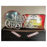 Crosscut saw blade, signs, reflector