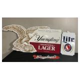 Yuengling, Miller Lite, Leinenkugels metal signs