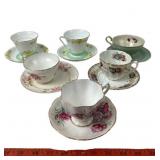 Teacups & Saucers; Queen Anne, Royal Tettau, Staff