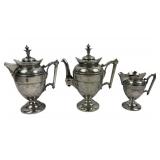 Silver-Plated Tea Set With Engraved Details