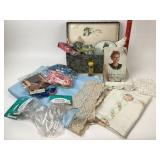 Embroidery Floss, Doily Lace Runners & Bed Skirt,