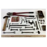 Wrenches, Bolt Cutter, Hammer, Sanding Discs