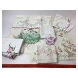 Embroidered Dish Towels With Crochet Details