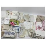Embroidered, Crochet, and Lace Linens