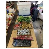 Christmas Ornaments, Greenery, Keyboard