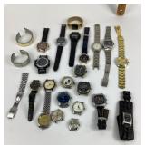 Wristwatches With Metal And Leather Bands, Guess,