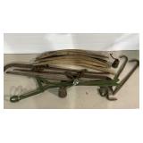 Farm scales, weights, gambrel sticks, hooks