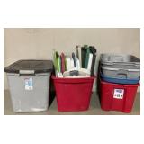 7 Rubbermade, Sterilite bins, many extra lids