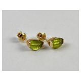 Pair 14k gold & peridot earrings