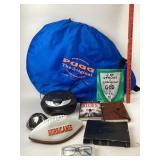 Pugg Pop-Up Goal, Jensen CD Player, Pyrex Strainer