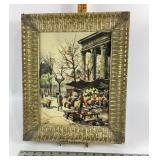 Signed Watercolor Print Street Scene by Armand Seg