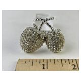 Weiss rhinestone strawberry brooch