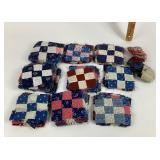 Hand stitched Patchwork Quilt Squares in Assorted