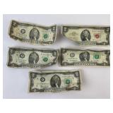 2 Dollar Bills: Red Seal 1963, 1976, 1995, 2009
