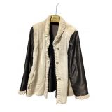 BeigeFur Jacket With Brown Sleeves