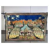 Peacock-Themed Textile Wall Hanging