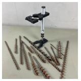 Woodcraft Drill stand, auger drill bits