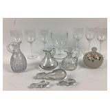 Glassware With Etched Patterns, Uranium Glass