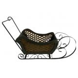 Decorative Sleigh With Woven Basket