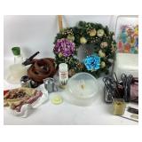 Holiday Wreath, Jumper Cables, Candle, Fish Platte