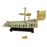 Chinese Ornately Hand Carvedï¿½Boat on Stand