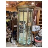 Lighted mirror display cabinet, 5 shelves- damaged