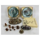 Silverplated Tea Set, Copper Miniatures, Decorativ
