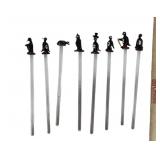 Hand-Blown Glass Penguin Cocktail Stirrers