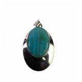 Annie Chapo Navajo sterling & turquoise pendant