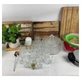 Glassware, Cutting Boards, Waffle Maker