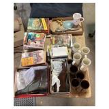 Cookbooks, Mugs, Brown Leather Shoes