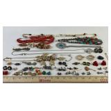 Costume Jewelry: Girl Scout Pins,beaded necklace