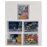 5 Pokemon Older Topps Trading Cards
