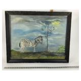 Zebra Oil Painting by Hattie Whatley