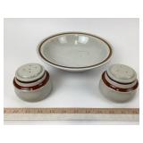 Genuine Japanese Stoneware Bowl & Salt Shakers