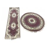 2 floral circle, runner rugs: Made in India