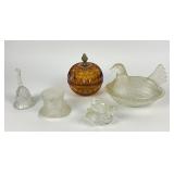 Hen on Nest, tophat, compote Pattern Glass