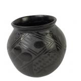 SanBe Mata Ortiz blackware pottery vessel with