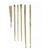 Antique carved crochet hooks 19th/20th century