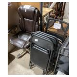 Chairs lot: 2 Office & 4 Folding chairs