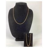 (2) sterling necklaces. Total weight 14.19 grams