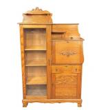 Victorian Oak secretary bookcase
