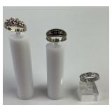(3) sterling & stone rings sizes 6 (1) & 6.75