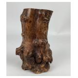 Antique Chinese gnarled root brush pot bitong