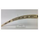 Inuit Alaskan Native scrimshaw carved cribbage