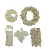 Antique carvings - flowers, pins, bookmark