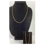 (2) sterling necklaces. Total weight 14.19 grams